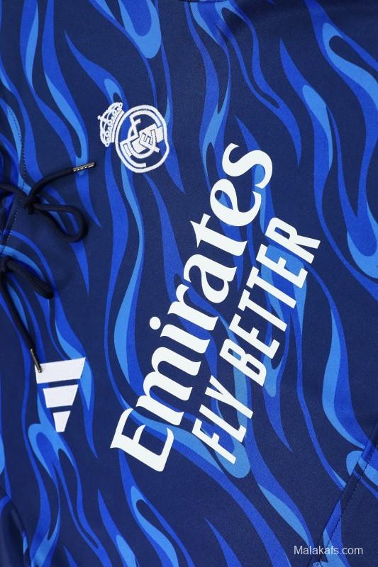 25/26 Real Madrid Blue Hoodie +Long Pants