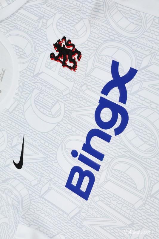 25/26 Chelsea White Short Sleeve Jersey+Shorts