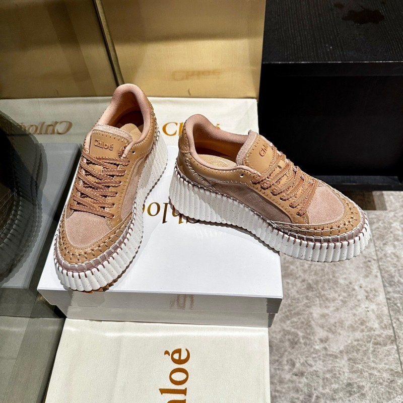 Chloe 2025/SS Hand-Stitched Mark Line Casual Shoes - LY00350
