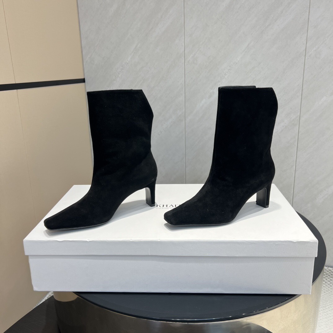 Khaite 2025 SS Collection Square Toe Slip-On Ankle Boots - KFY00390