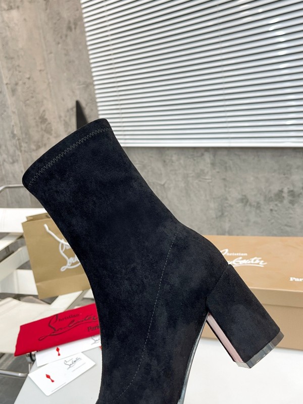 Christian Louboutin 2025/SS Chunky Heel Elastic Ankle Boots - LY00300