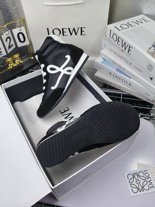 LOEWE High-Top German Training Sneakers Retro Fashion Casual White Shoes - LY00330