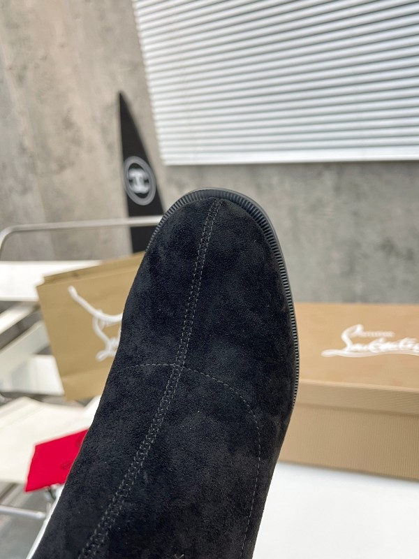 Christian Louboutin 2025/SS Chunky Heel Elastic Ankle Boots - LY00300