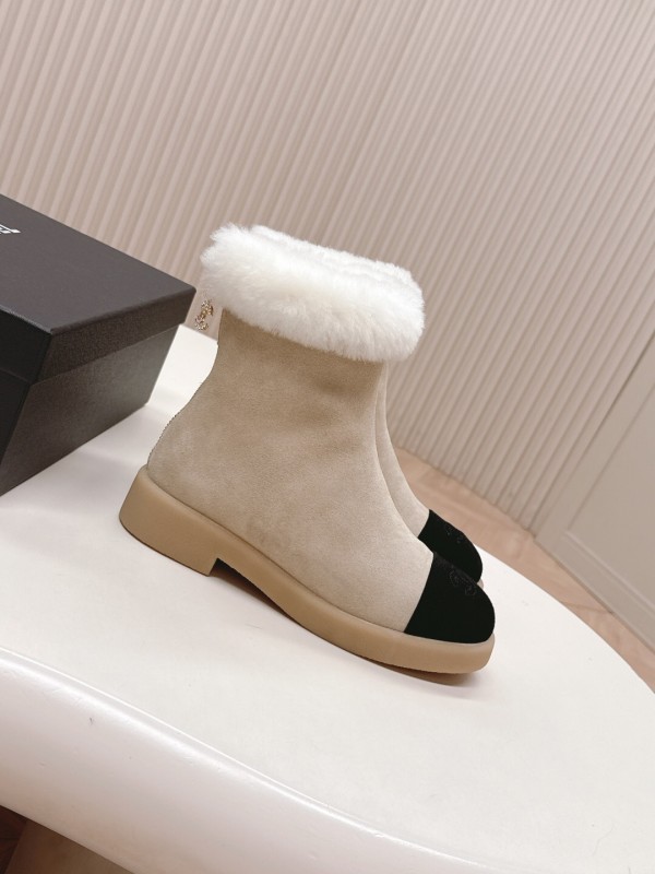 Chanel 2025/SS New Fur Snow Boots with Thick Sole - KFY00350