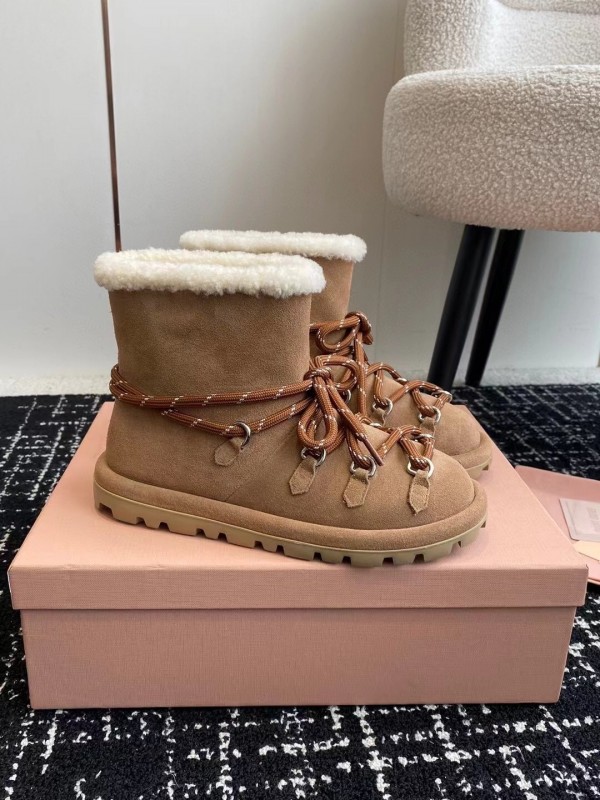 Miu Miu 2025 SS Lace-Up Snow Boots - AS00310