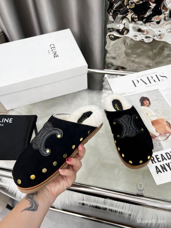 CELINE 2025 SS Studded Birkenstock Sandals - LY00270