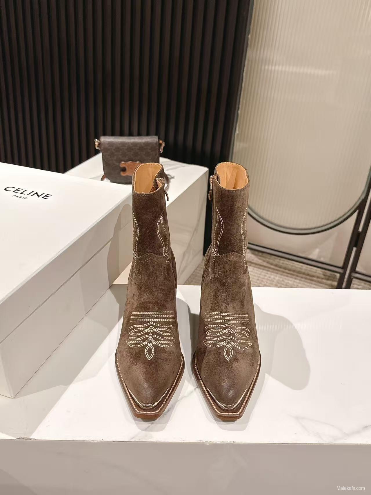 CELINE Fall/Winter 2025 Retro Fashion Ankle Boots - LY00440