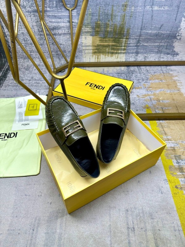 FENDI 2025 SS Loafers with FF Buckle and Soft Leather - LY00260