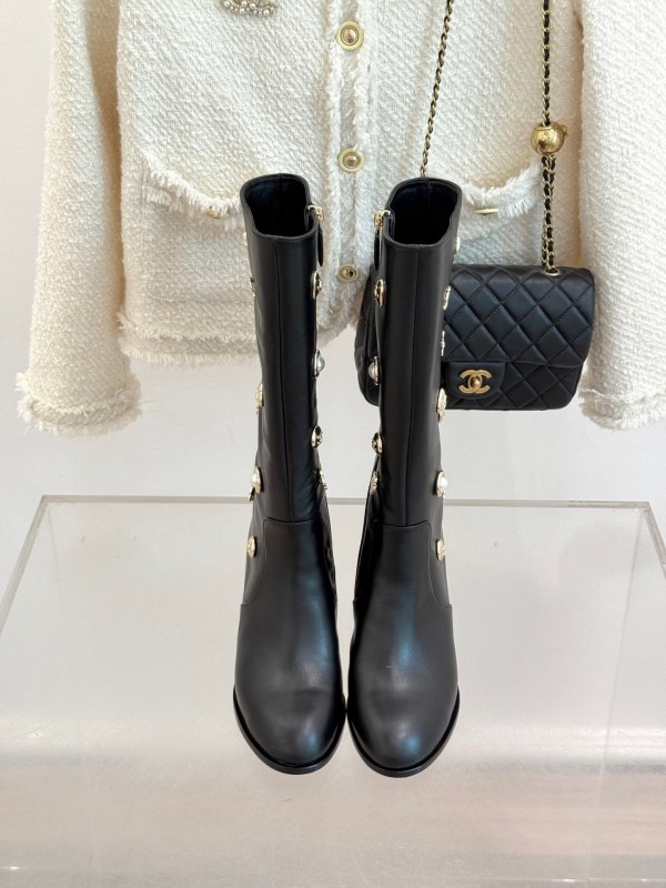 Chanel 2025/SS Double C Metal Buckle High Heel Boots - KFY00530