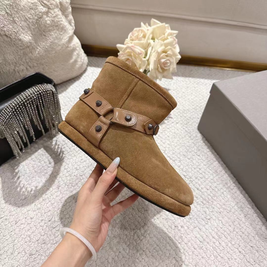 Balenciaga F022 Wool Short Boots Snow Boots - F022