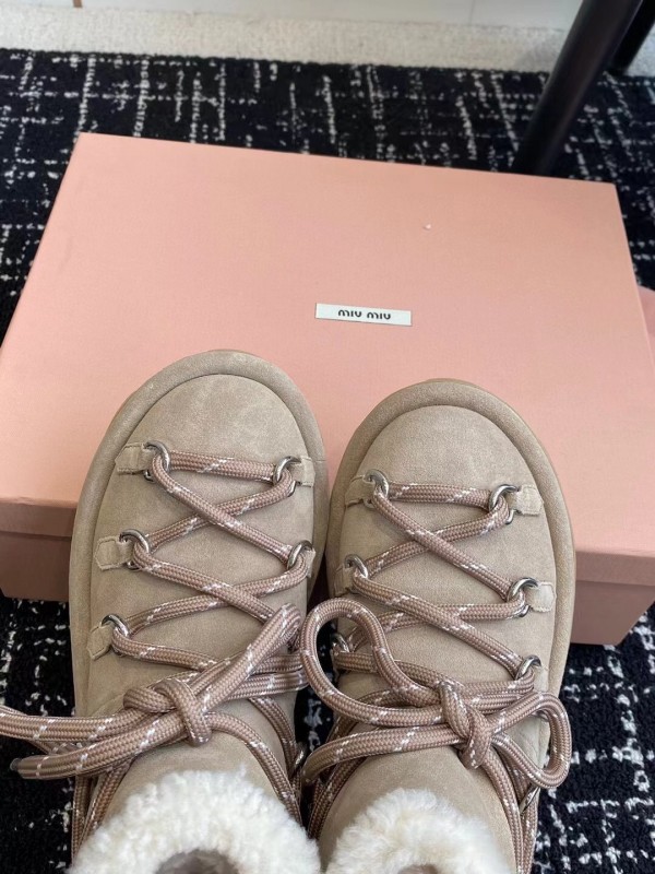 Miu Miu 2025/SS Lace-Up Snow Boots - AS00310