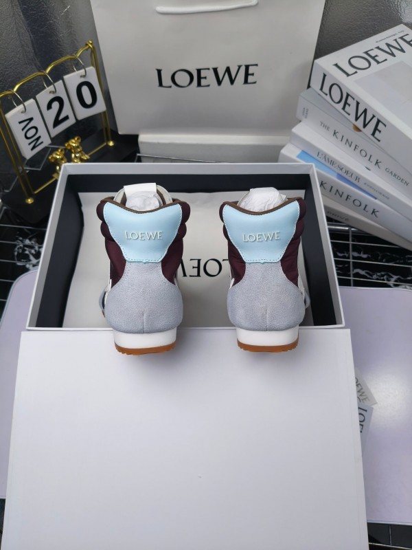 LOEWE High-Top German Training Sneakers Retro Fashion Casual White Shoes - LY00330