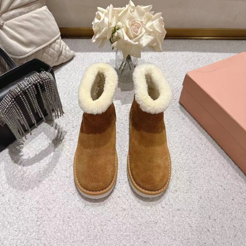 MIU MIU Snow Boots with Shallow Cut Design and Anti-Slip Sole - LY00300