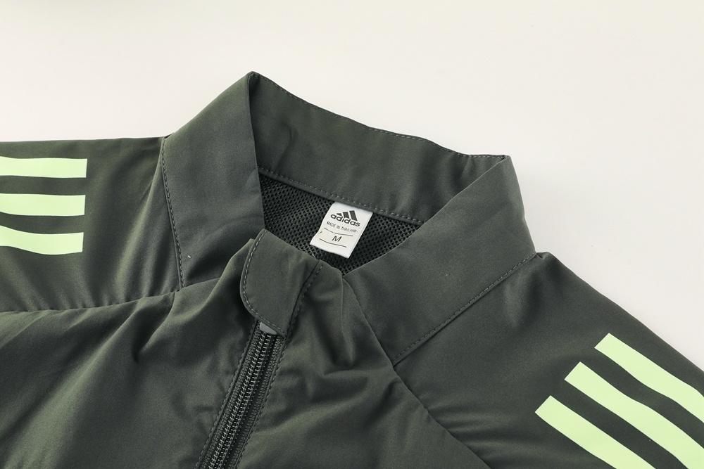 25/26 Real Madrid Dark Green Half Zipper Jacket+Long Pants S-3XL