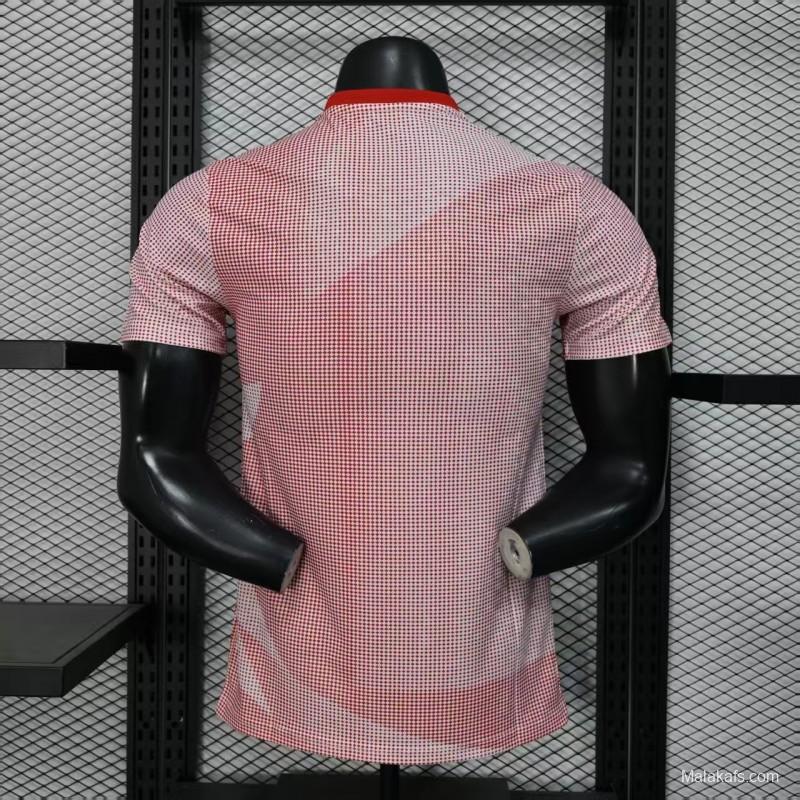 2025 Player Version  Canada Away White with Red Halftone Gradient Pattern World Cup Commemorative Jersey