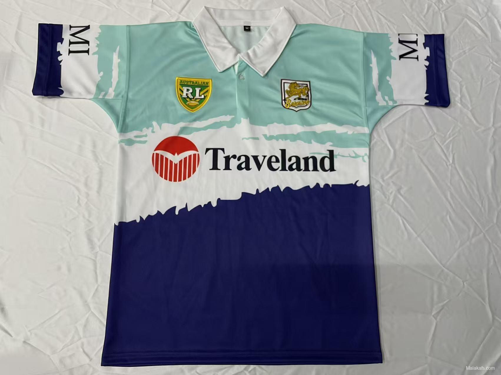 25/26 Australian Rugby League Teal White Navy with Brush Stroke Design Jersey