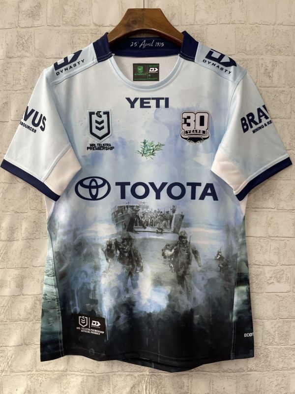 25/26 North Queensland Cowboys White with ANZAC Gallipoli Commemorative Jersey