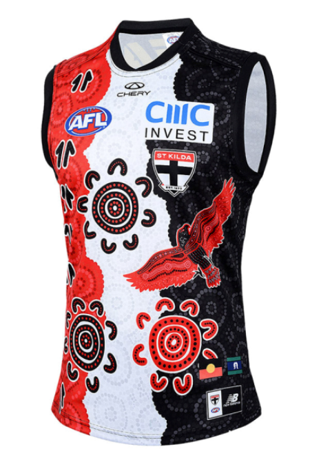25/26 St Kilda Saints White with Indigenous Art Design Jersey