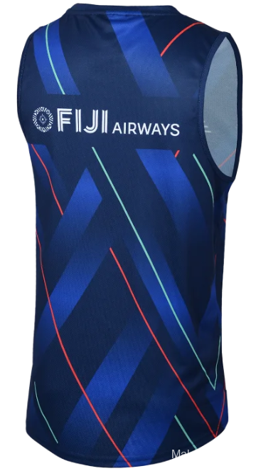 25/26 Fijian Drua Navy with Diagonal Stripes Training Vest
