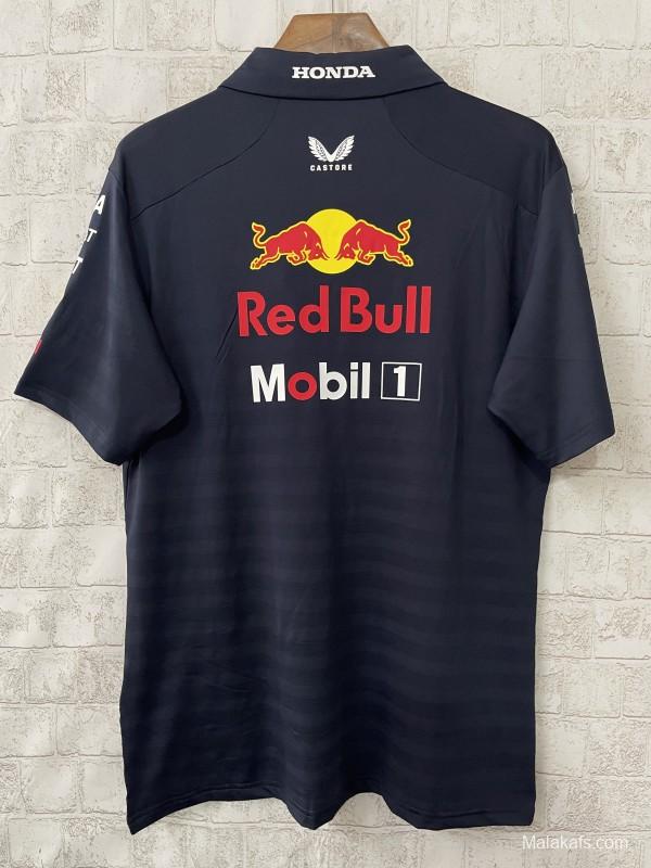 2026 F1 Oracle Red Bull Racing Navy with Red Stripes Polo Shirt
