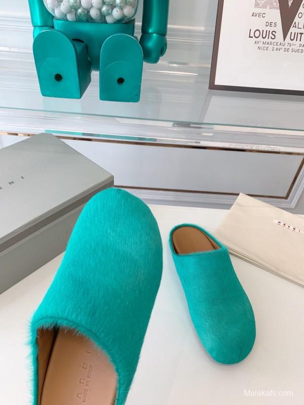 Marni 2025/SS Mule Shoes with Pony Hair - LY00