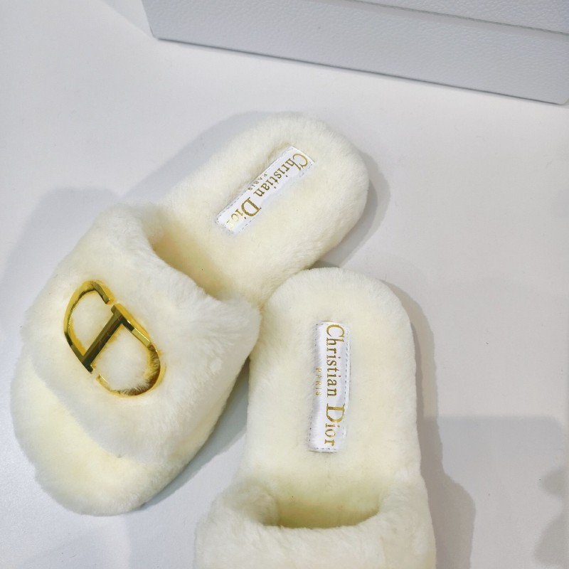 Dior Metal Buckle Wool Slippers Collection - LY00280