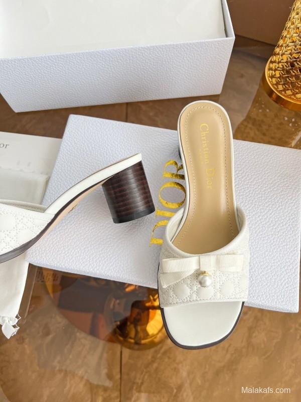 Dior Dway High Heel Sandals with Embroidered Logo - LY00270