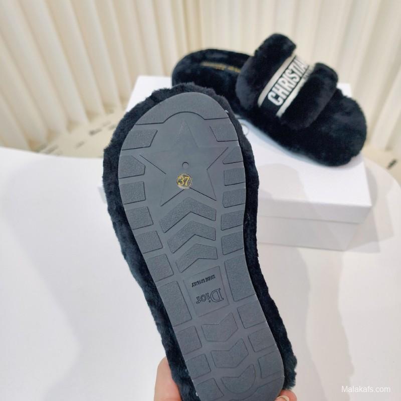 Dior Metal Buckle Wool Slippers Series - 2025SS