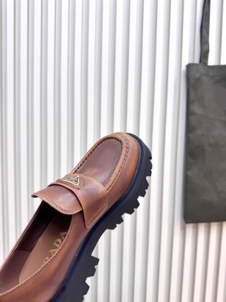 Prada Platform Loafers with Lightweight Anti-Slip Sole - LY00300
