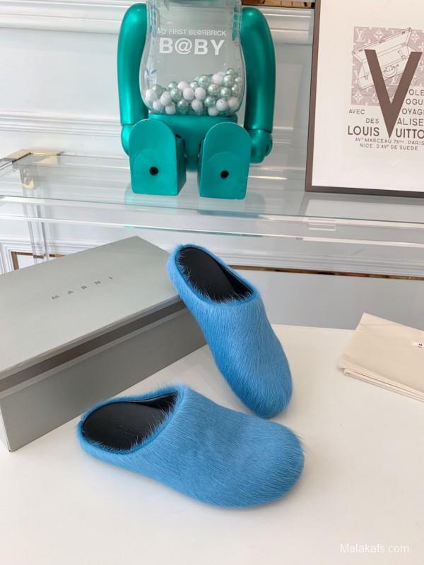 Marni 2025/SS Mule Shoes with Pony Hair - LY00