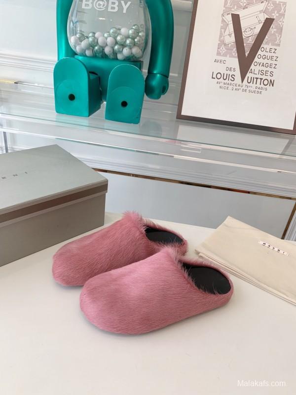Marni 2025/SS Mule Shoes with Pony Hair - LY00