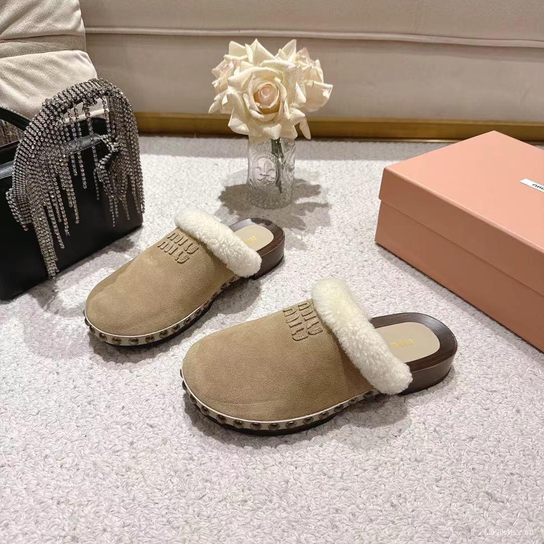 Miu Miu Cotton Shoes Sandals 2025 SS New Season Unique Wiping Craft - LY00260