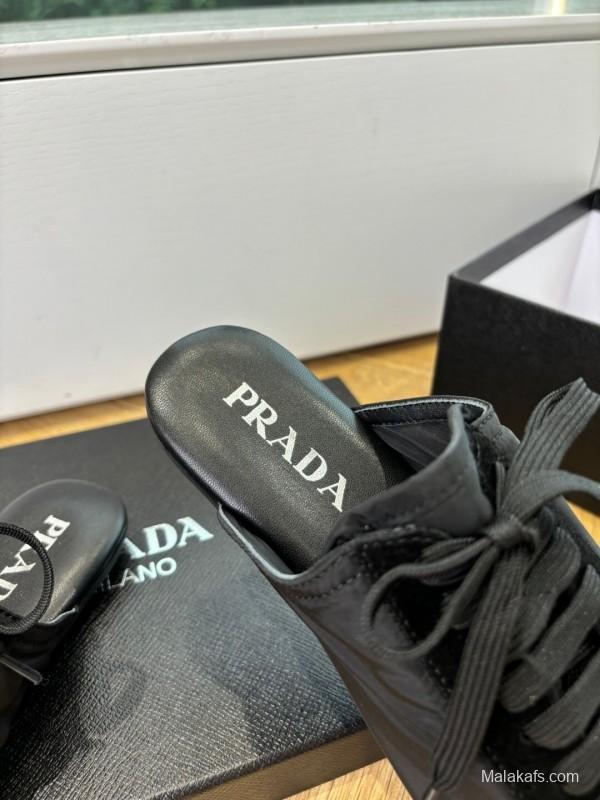 Prada Metal Toe Thin Sole Trainer Casual Shoes - LY00270