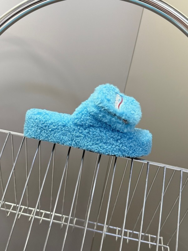 Balenciaga 2025 SS Couple Edition Coca-Cola Fur Slides - KFY00230