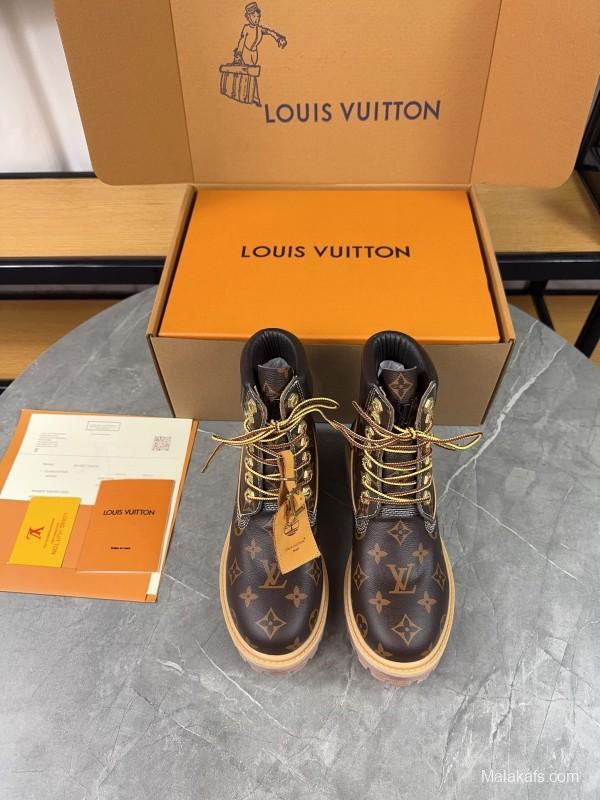 Timberland x LV Monogram Ankle Boots Waterproof Suede - LY00380