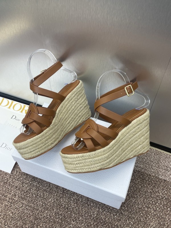 Dior D-Club Jelly Color Hollow Layered Cross Strap Platform High Heel Women's Shoes - KFY00290