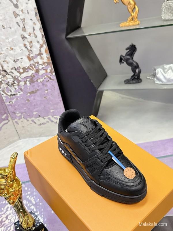 Louis Vuitton LV Trainer Maxi Sneakers Head Calfskin Ostrich Pattern Series - AS00400