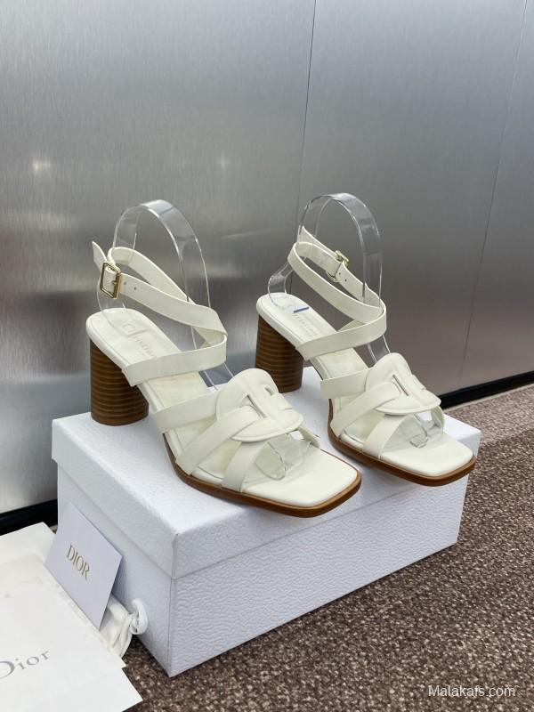 Dior D-Club Spring Summer New Jelly Color Hollow Layered Cross Strap High Heel Women Shoes - KFY00290