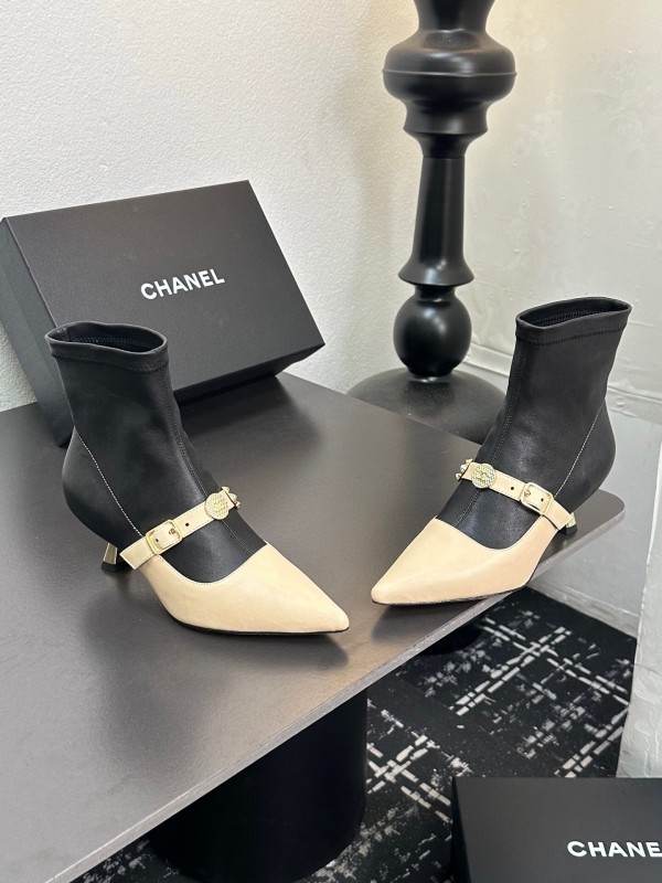 Chanel 2025/SS 24B Autumn Winter New High Heel Bow Sock Boots - LY00380