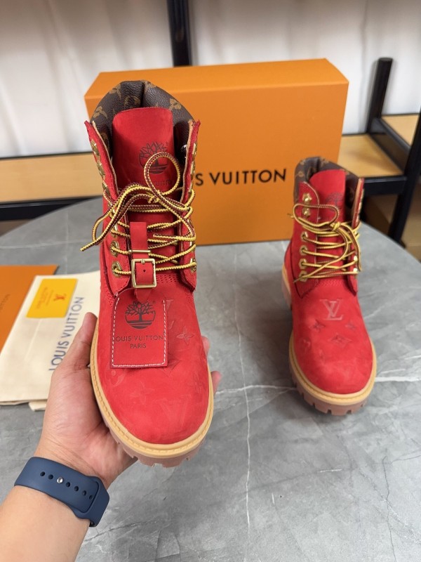 Timberland x LV Monogram Ankle Boots Waterproof Suede Leather - LY00380
