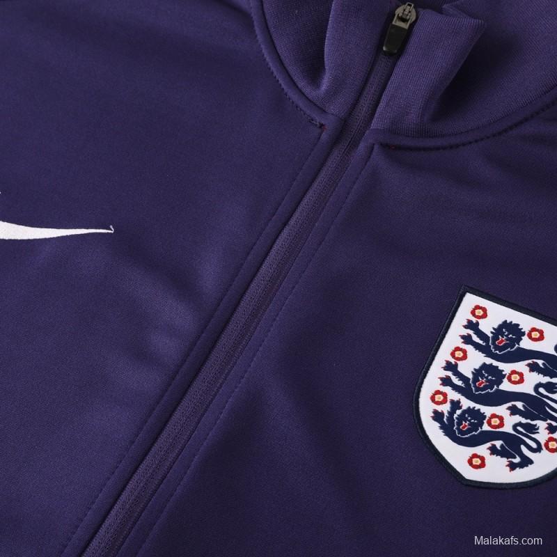 24/25  England Purple Full zipper Jacket Tracksuit+ long pants