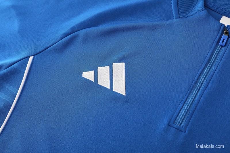 25/26  Adidas Royal Blue/Sky Blue Full zipper Jacket Tracksuit+ long pants