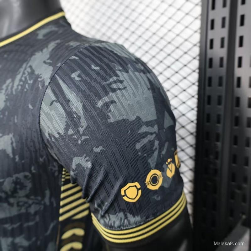 2026 Player Version Portugal Dark Grey with Abstract Graphic Pattern Jersey