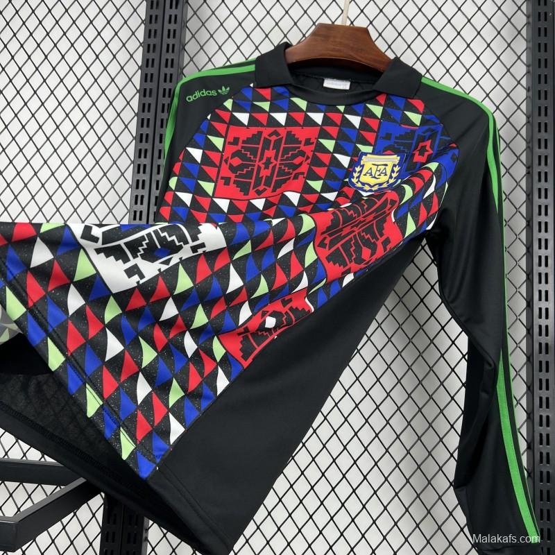 1990 Retro Argentina Goalkeeper Long Sleeve Jersey