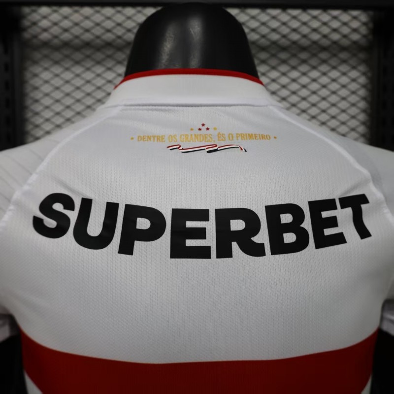 Player Version 26/27  São Paulo FC White with Red and Black Horizontal Stripes Jersey