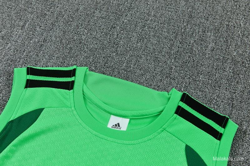 26/27  Mexico Green Sleeveless Training Vest + Black Shorts Set