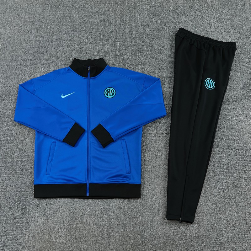 26/27 Inter Milan Blue Full Zipper Jacket Tracksuit + Black Long Pants