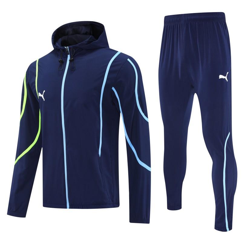 26/27 Puma Navy Blue Full Zipper Hooded Jacket Tracksuit + Long Pants