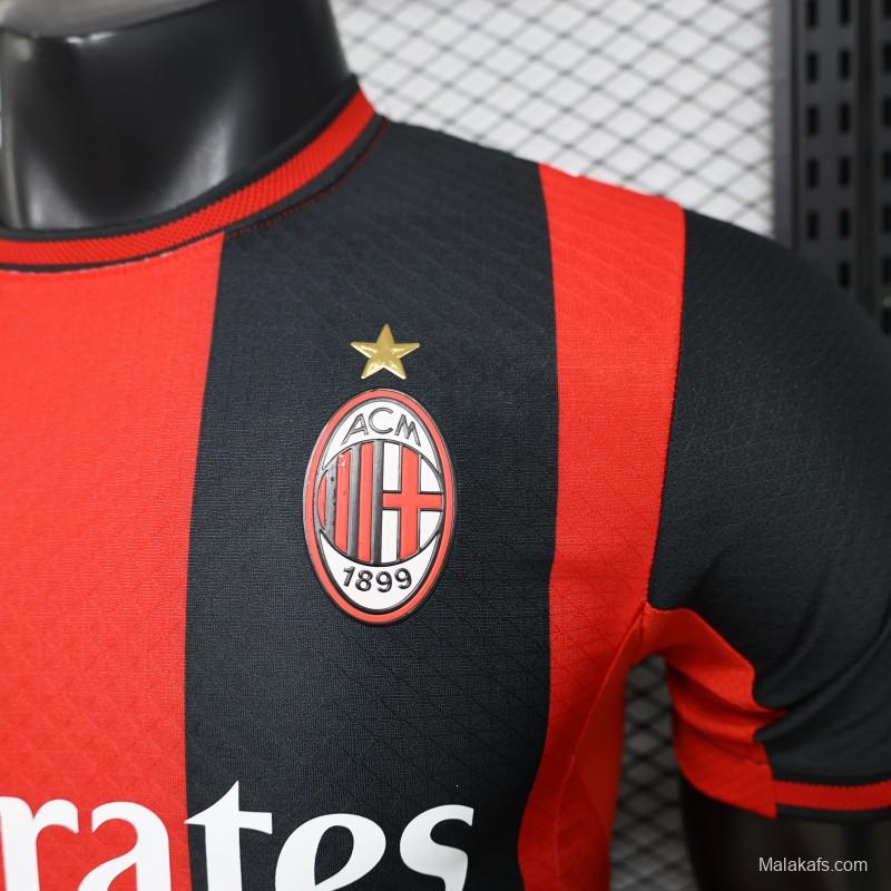 Player Version 26/27 AC Milan Red & Black Vertical Stripe Home Jersey