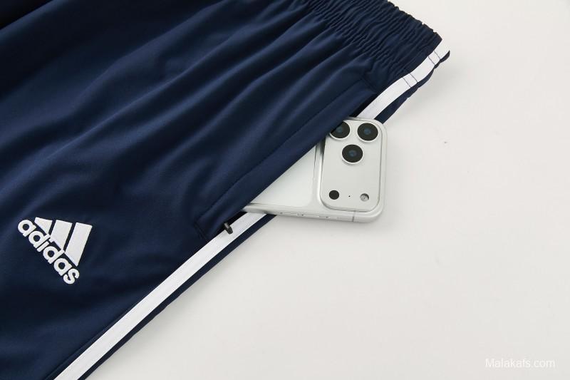 26/27 Real Madrid Navy Blue Full Zipper Hooded Windbreaker Tracksuit + Long Pants
